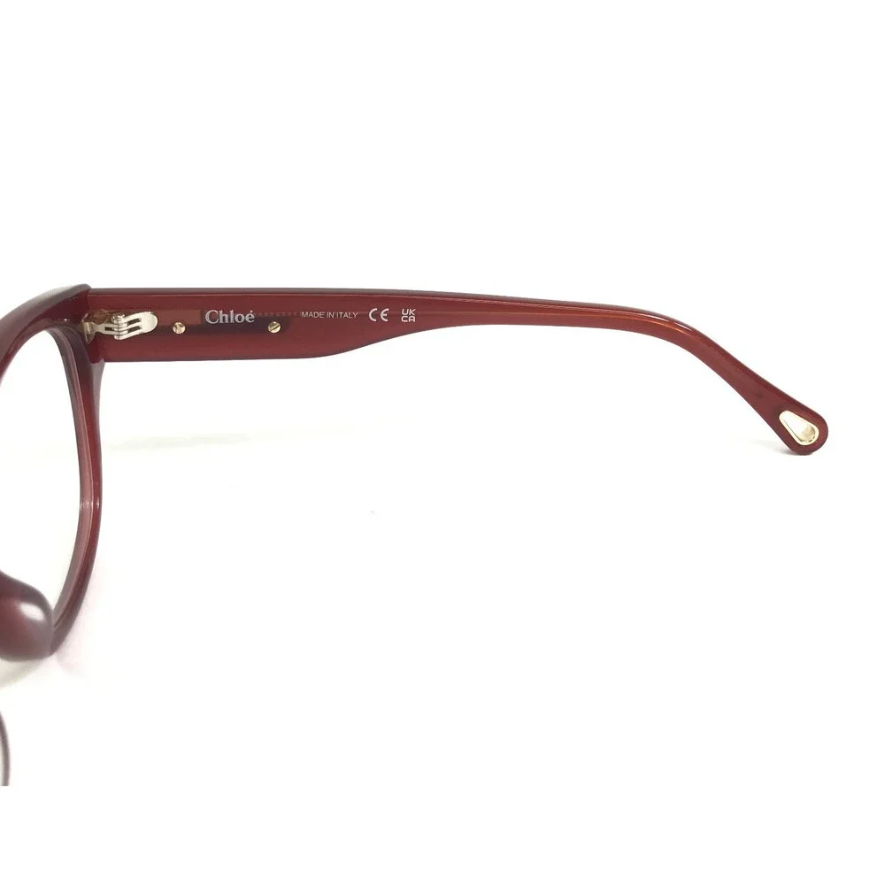 Chloe Eyeglasses Frames CH0124O 007 Polished Red Gold Square Full Rim 51-18-140
